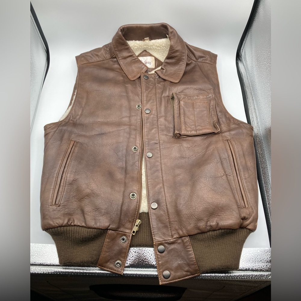 Adam Spencer Genuine Leather Vest, Size Small